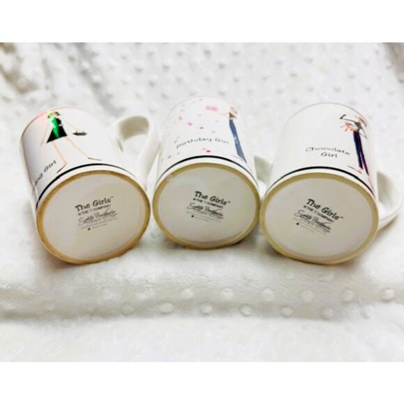 The Girls, The T Company Santa Barbara, Set of (3) Designer 12oz Coffee Mugs - Picture 4 of 7
